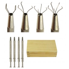 4pc Jewelers Pick Up Tool Set in a Wooden Box