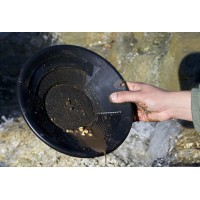 10" Gold Pan, Dual Riffles (3" x 1/4" Deep Riffles, Micro Riffles), Plastic Body, Black Color 10" Gold Pan, Dual Riffles (3" x 1/4" Deep Riffles, Micro Riffles), Plastic Body, Black Color