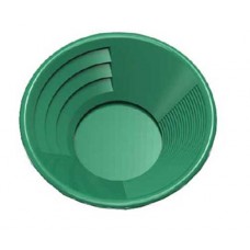12" Gold Pan, Dual Riffles (3" x 1/4" Deep Riffles, Micro Riffles), Plastic Body, Green Color 12" Gold Pan, Dual Riffles (3" x 1/4" Deep Riffles, Micro Riffles), Plastic Body, Green Color