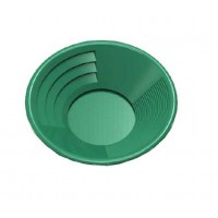 10" Gold Pan, Dual Riffles (3" x 1/4" Deep Riffles, Micro Riffles), Plastic Body, green Color 10" Gold Pan, Dual Riffles (3" x 1/4" Deep Riffles, Micro Riffles), Plastic Body, green Color