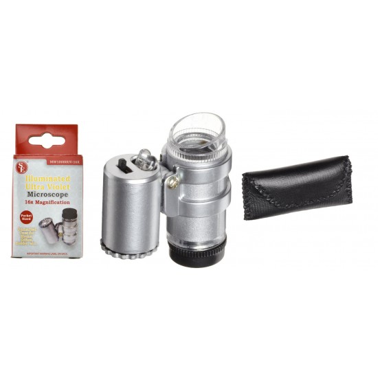 Loupe with 16X magnification and UV illumination